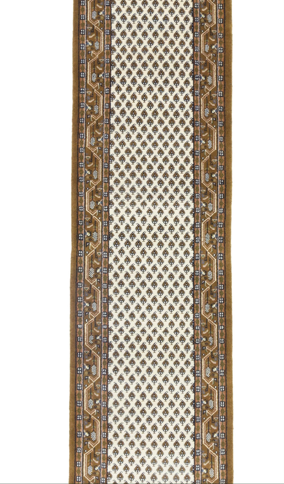 Indo-Botemir 3X11 Oriental Runner Rug Cream Floral Boho Decor Hallway Carpet