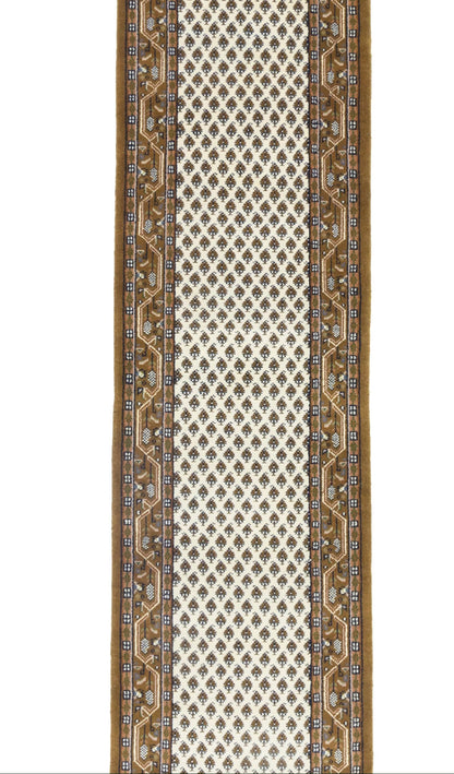 Indo-Botemir 3X11 Oriental Runner Rug Cream Floral Boho Decor Hallway Carpet