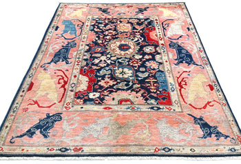 Handmade Kazak Pakistan Rug Floral Modern Design