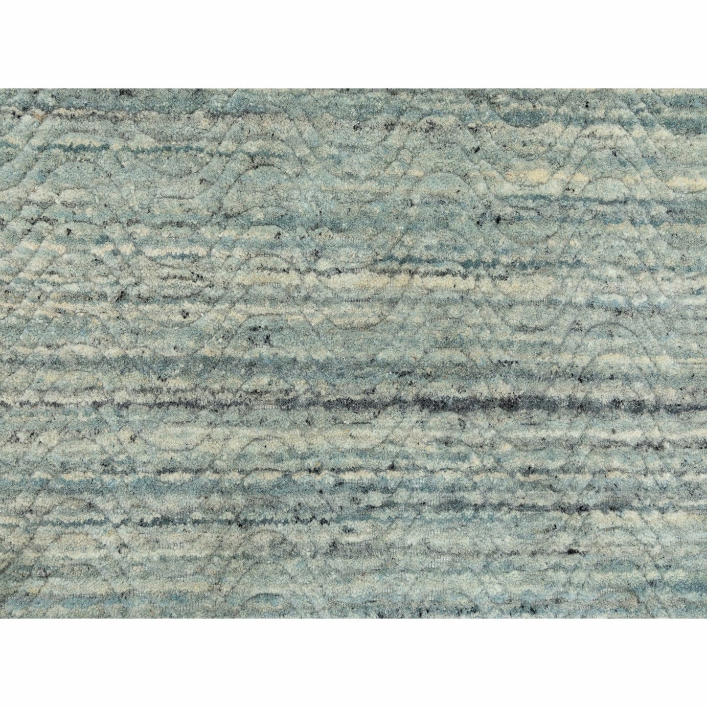 6'X6' Hand Loomed Variegated Text Design Round Wool Modern Oriental Rug