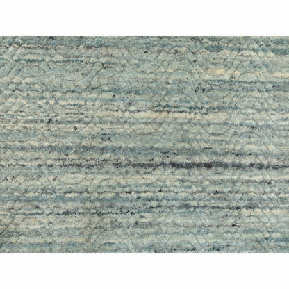 6'X6' Hand Loomed Variegated Text Design Round Wool Modern Oriental Rug