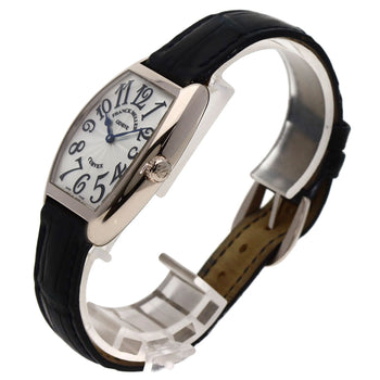 Franck Muller Tonneau Curvex Watches 7502Qz K18 White Gold/Leather Boys