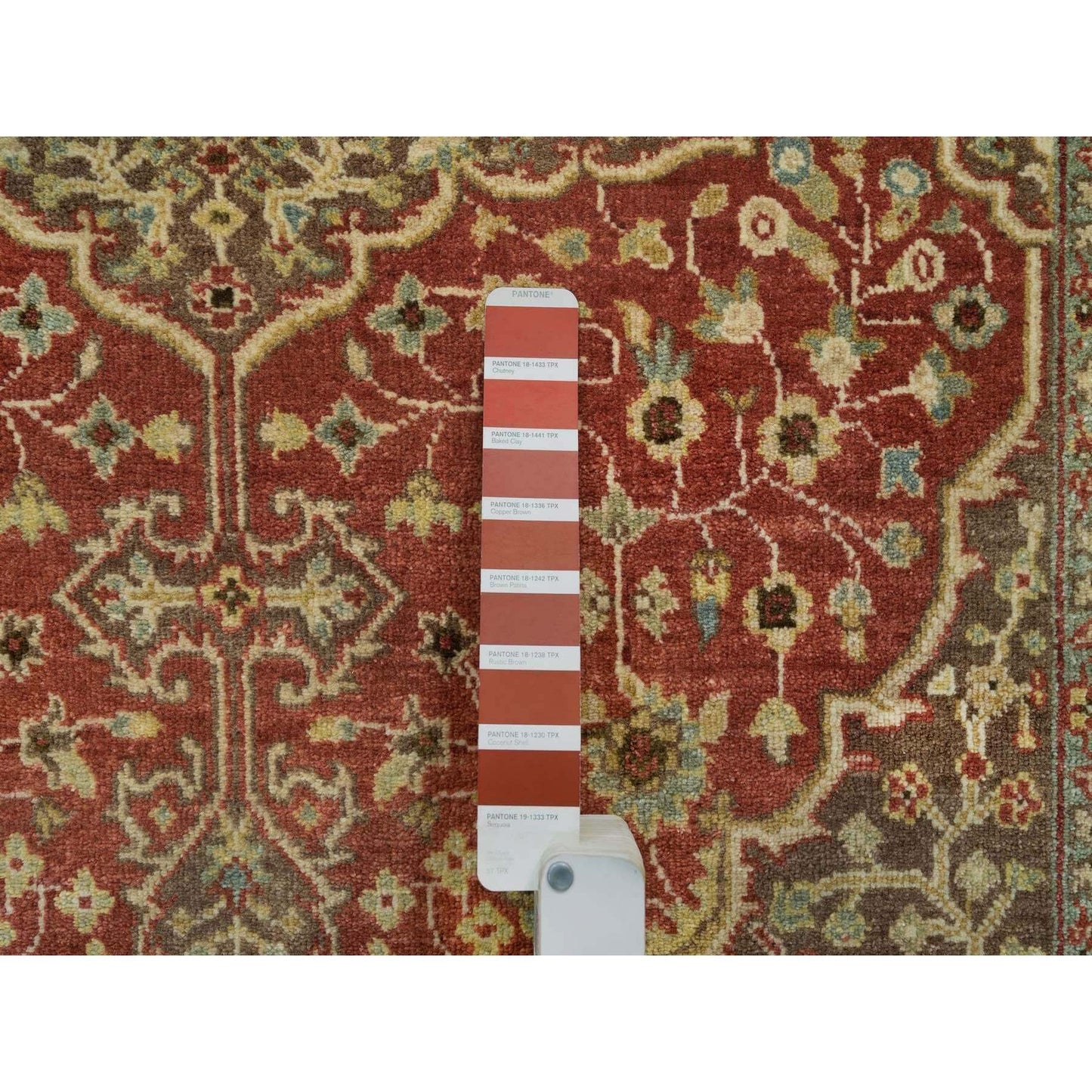 4'2"X6'1" Rust Red Antiqued Haji Jalili Design Hand Knotted All Wool Rug
