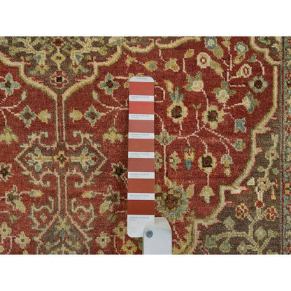4'2"X6'1" Rust Red Antiqued Haji Jalili Design Hand Knotted All Wool Rug