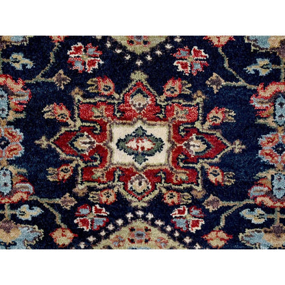 2'9"X8' Blue Karjihooz Medallions Design Hand Knotted Wool Runner Rug