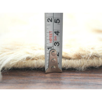 10'X10' Bone Ivory Moroccan Berber Organic Wool Hand Knotted Round Rug