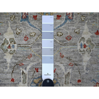 3'X11'7" Dorian Gray Bidjar Garus Hand Knotted Wool Runner Aryana Rug