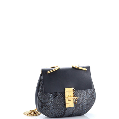 Chloe Drew Crossbody Bag Python And Leather Small