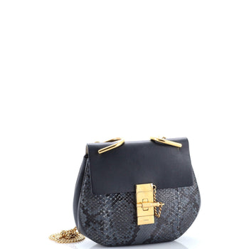 Chloe Drew Crossbody Bag Python And Leather Small