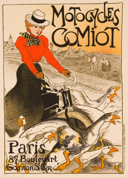 Steinlen Maitres De L'Affiche Original Vintage Poster Motorcycles Comiot  1896