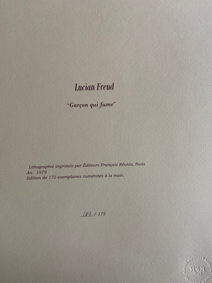 Lucian Freud Lithograph Hand Numbered Signed Limited Stamp