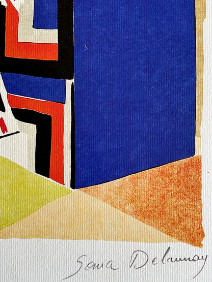 Sonia Delaunay Lithograph Coa Signed Op Numbered: Piet Mondrian