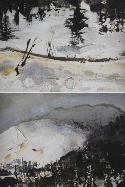 Michel Jouenne (1933-2021) Original Oil Painting "Neige" Snow Landscape Signed