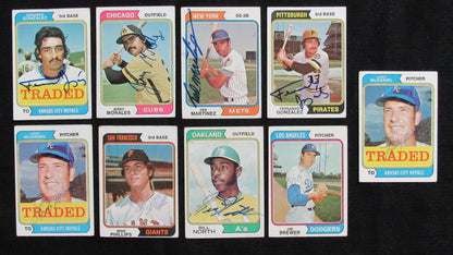 Lot Of (37) Autographed 1974 Topps Baseball Cards
