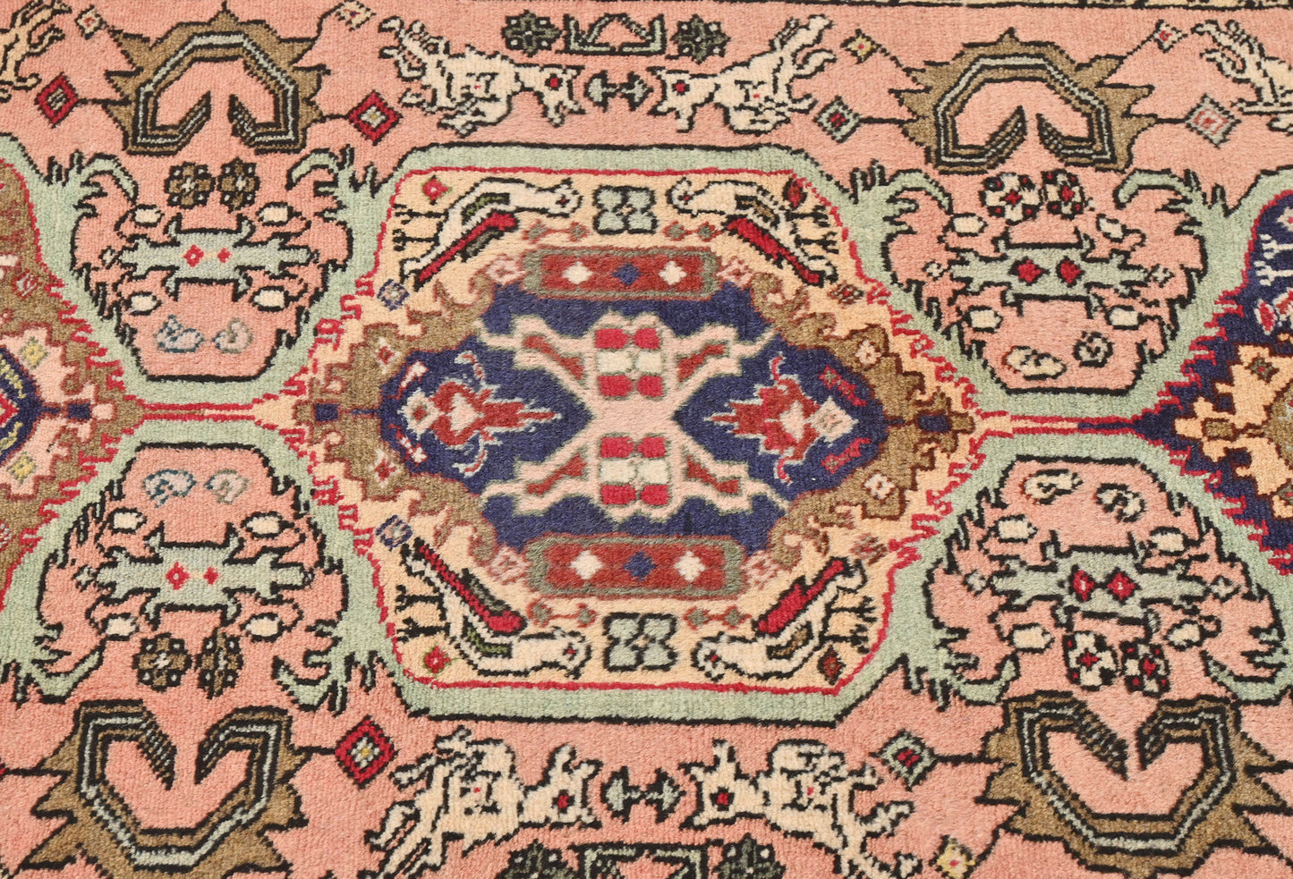 Handmade Pale Pink Oriental Runner Rug Tribal