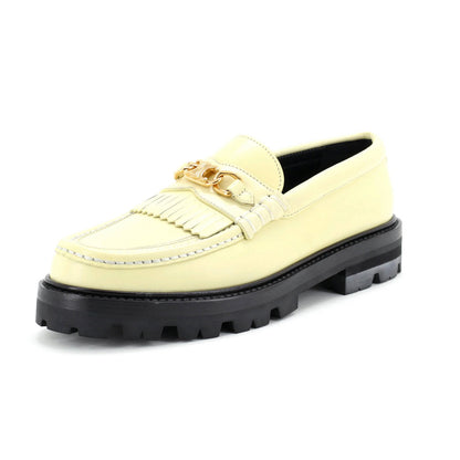 Celine Women'S Triomphe Chain Margaret Loafers Leather