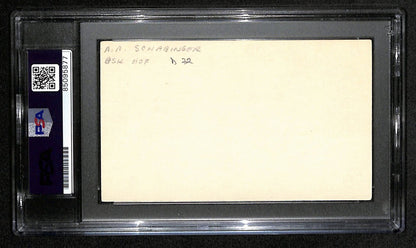 A.A. Schabinger Signed 3X5 Index Card Creighton Basketball Coach Psa/Dna 185479