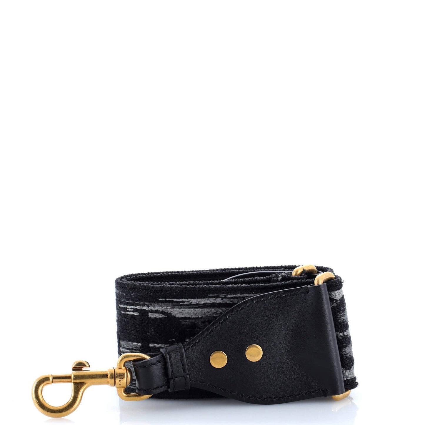 Christian Dior Logo Shoulder Strap Embroidered Canvas