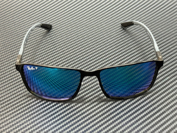 Ray Ban Rb3721Ch 9144A1 Black Blue Mirror Polarized Men'S 59 Mm Sunglasses