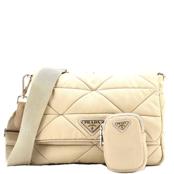 Tessuto Prada Padded Flap Shoulder Bag Quilted
