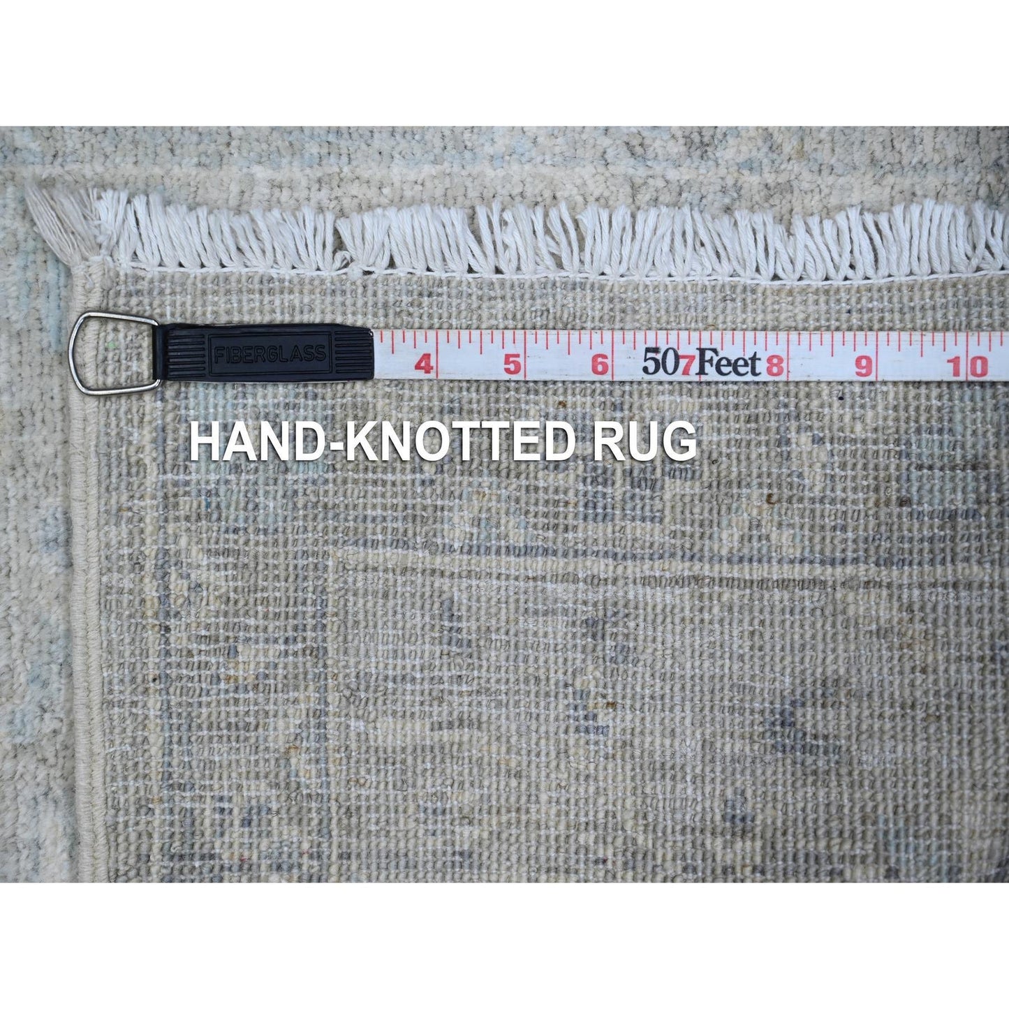 1'9"X3' Gray Hand Knotted Mahal Design Washed Out Wool Mat Oriental Rug