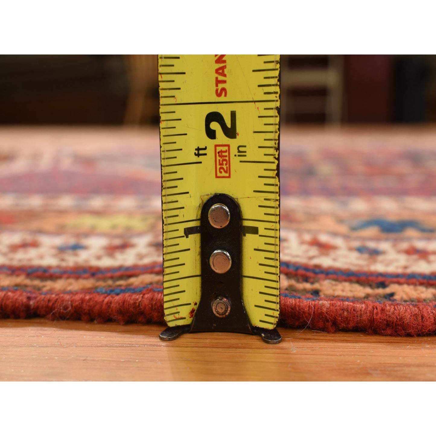 4'1"X5' Blue Antique Zoroastrian Even Wear Wool Hand Knotted Oriental Rug