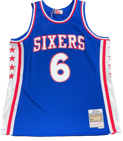 Julius Erving "Hof 93" Autographed Philadelphia 76Ers Mitchell & Ness Blue Jerse