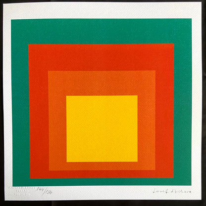 Josef Albers Lithograph Coa Signed Op Numbered In