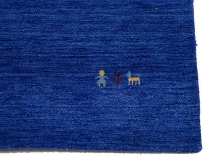 Royal Blue Pictorial Style 8X10 Gabbeh Modern Rug
