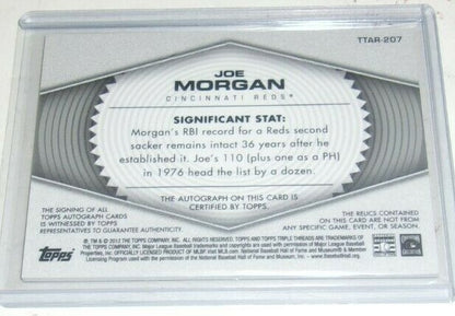 Joe Morgan 2012 Triple Threads Game  Triple