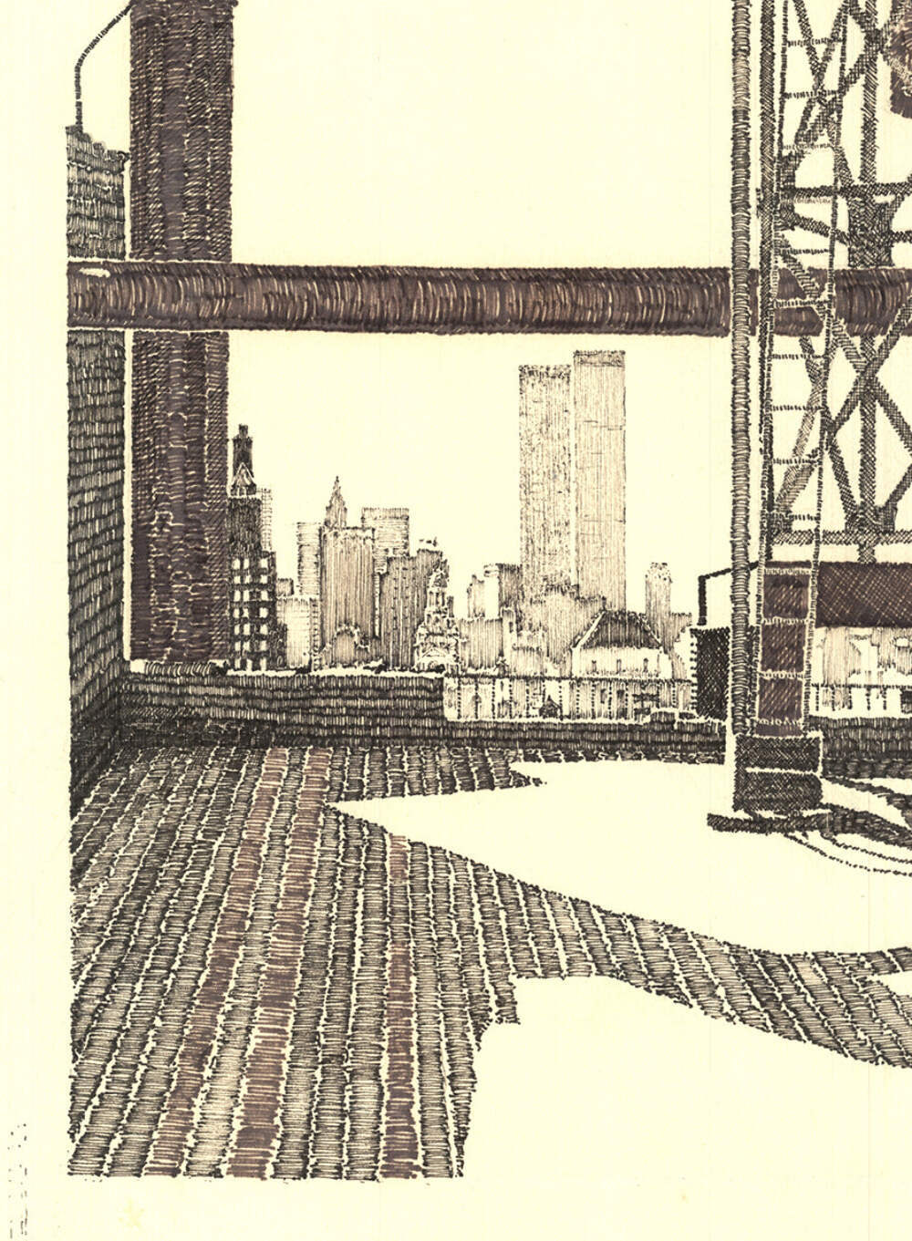 David Lingwood View From The Terrace Nyc Signed " Etching Contempor