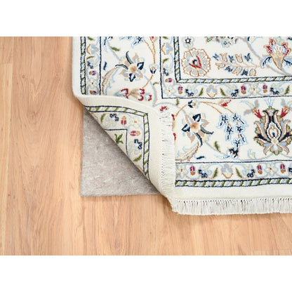 5'9"X5'9" All Over Design Square Wool And Silk 250 Kpsi Nain Handmade Rug