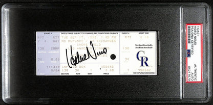 Hideo Nomo Signed Sept 17, 1996 Full Ticket Dodgers No-Hitter Vs Rockies Psa/Dna
