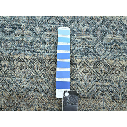 9'X12'2" Gray Kohinoor Small Repetitive Design Soft Wool Hand Knotted Rug