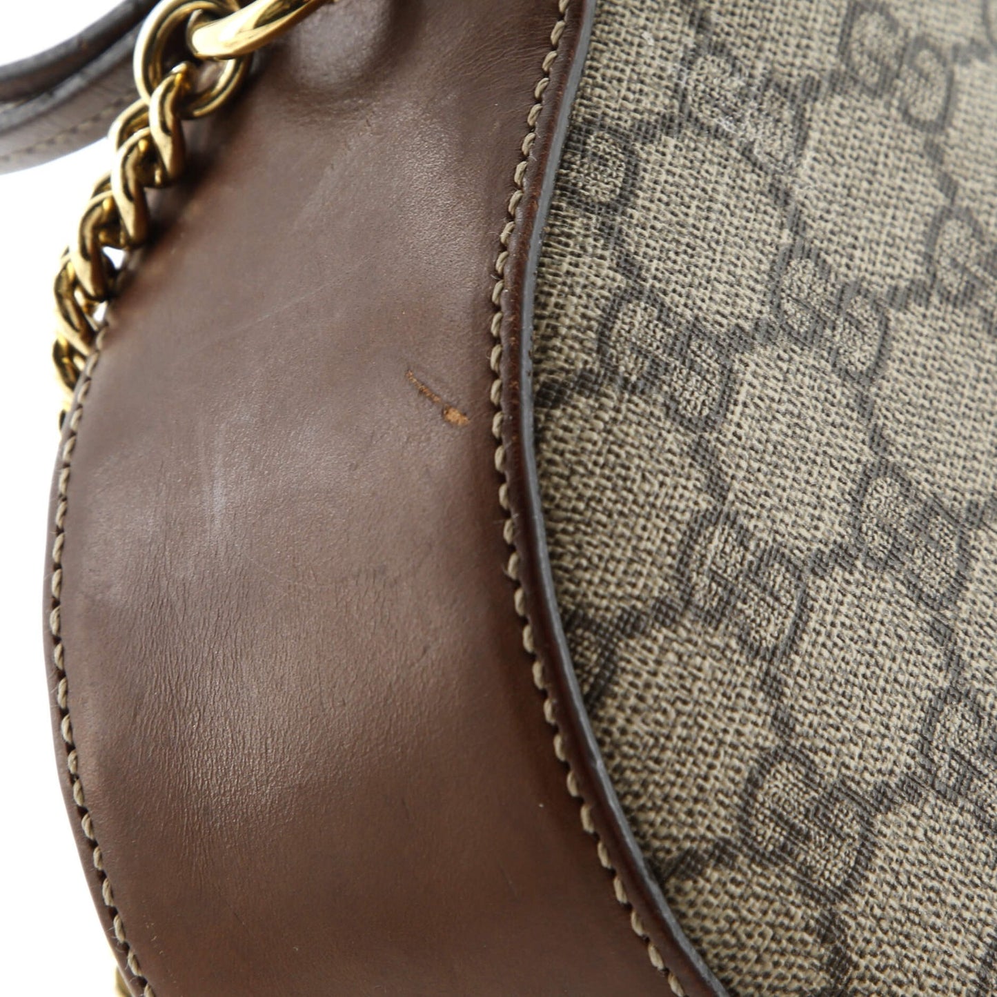 Gucci Chain Crossbody Bag Gg Coated Canvas And Leather Mini