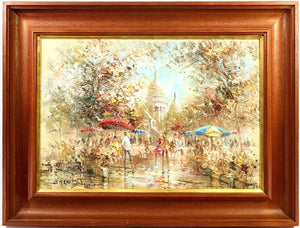 Jean Marie Quillard 1977 Original Oil Painting "Paris, Montmartre - Signed M20