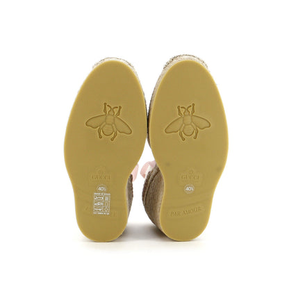 Gucci Women'S Interlocking G Wedge Espadrilles Embroidered Canvas