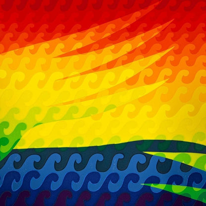 Ay-O Signed Silkscreen "Transparent Bird-Wave" 1982 Limited Ed. 15/80 Rainbow
