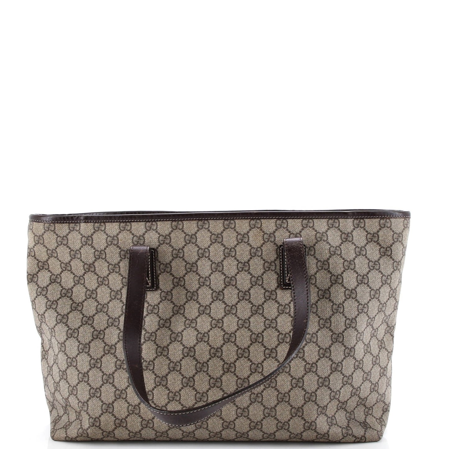 Gucci Plus Tote Gg Coated Canvas With Leather Large