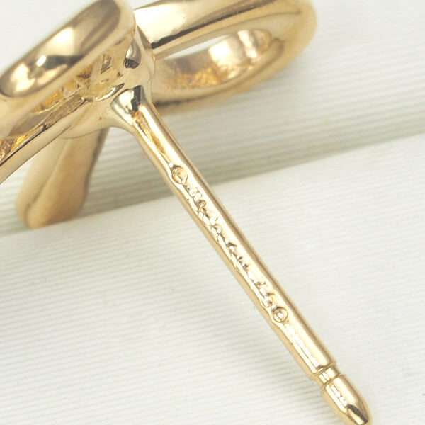 Tiffany&Co. Earrings Ribbon 18K 750 Yellow Gold