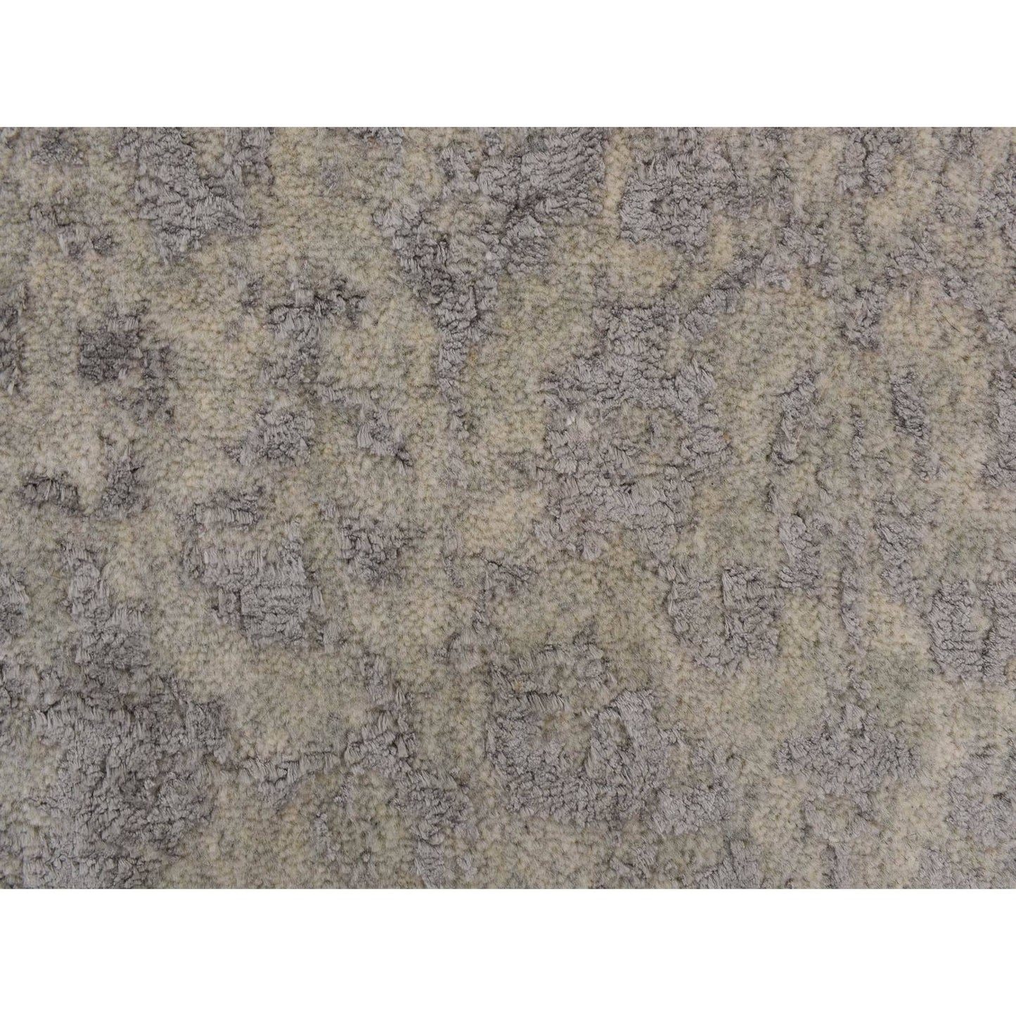 2'5"X12' Gray Jacquard Hand Loomed Broken Cypress Tree Design Runner Rug