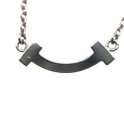 Tiffany & Co. T Smile Micro Mini Necklace K18 White Gold