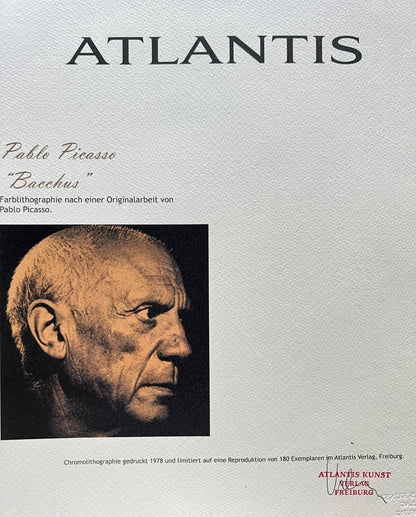 Pablo Picasso 'Bacchus' Lithograph Coa Signed