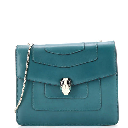 Bvlgari Serpenti Forever Square Shoulder Bag Leather Medium