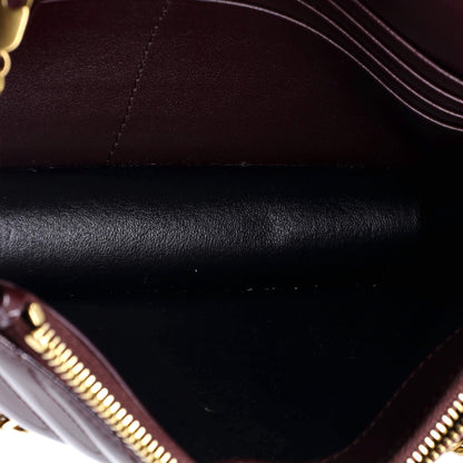 Saint Laurent Classic Monogram Wallet On Chain Matelasse Chevron Patent Small