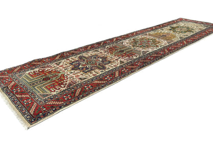 Hand-Knotted Wool Oriental Runner Rug 3X12 ft