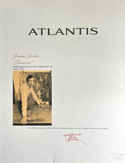 Jasper Johns Lithograph Coa Signed Op Numbered In Pencil Stamp 180Ex