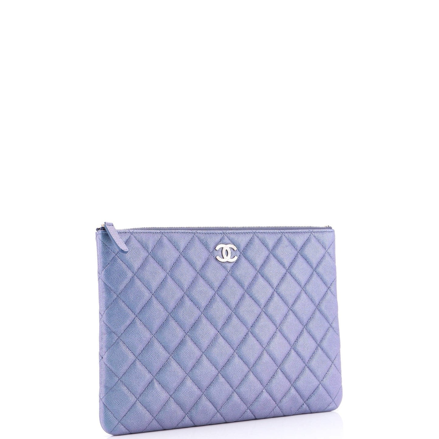 Chanel O Case Clutch Quilted Caviar Medium
