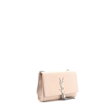 Saint Laurent Classic Monogram Tassel Crossbody Bag Crocodile Embossed Leather