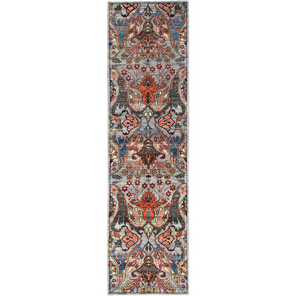 2'8"X10'1" Misty Gray Bijar Garus Design Soft Wool Hand Knotted Runner Rug